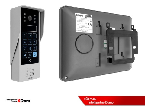 Zestaw Wideodomofonu Eura stacja bramowa z szyfratorem i czytnikiem RFID VDA-80A3 monitor 7'' VDA-77A3