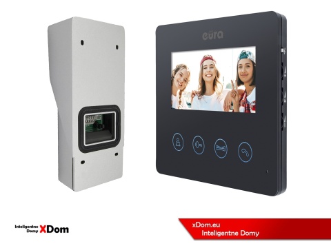 Zestaw Wideodomofonu Eura stacja bramowa z szyfratorem i czytnikiem RFID VDA-80A3 monitor 7'' VDA-52A3 BLACK