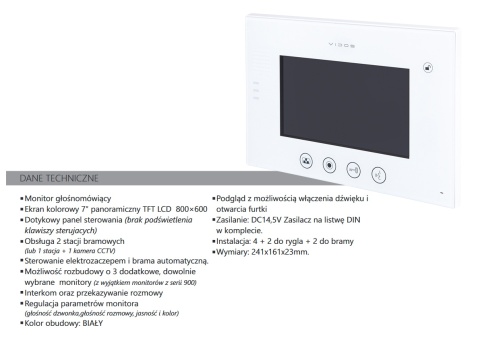 Zestaw wideodomofonu skrzynka na listy Vidos S551-SKP M670W