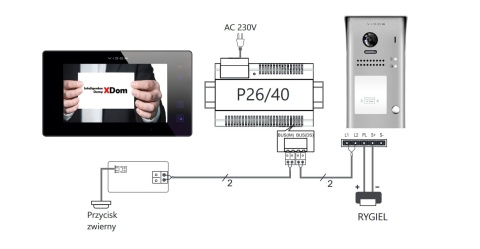 Zestaw Wideodomofon Vidos z czytnikiem RFID S1101A monitor M1021B2