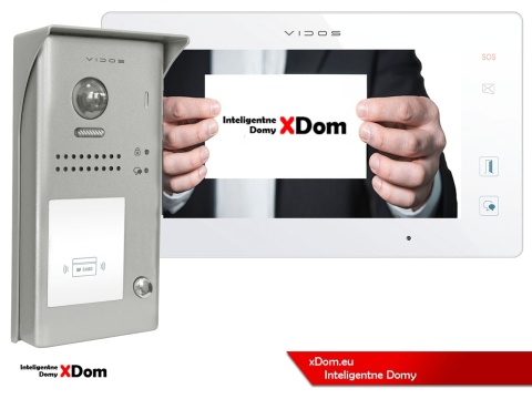 Zestaw Wideodomofon Vidos z czytnikiem RFID S1101A monitor M1021W2