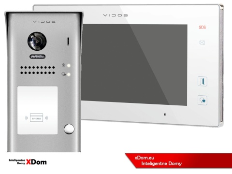 Zestaw Wideodomofon Vidos z czytnikiem RFID S1101A monitor M1021W2