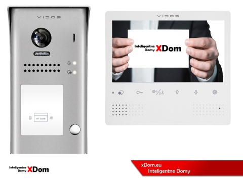 Zestaw Wideodomofon Vidos z czytnikiem RFID S1101A monitor M1023W2
