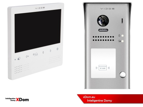 Zestaw Wideodomofon Vidos z czytnikiem RFID S1101A monitor M1023W2