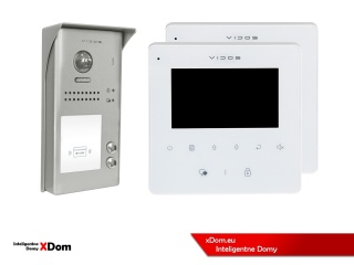 Zestaw Wideodomofon dwurodzinny Vidos z czytnikiem RFID S1102A monitor M1022W