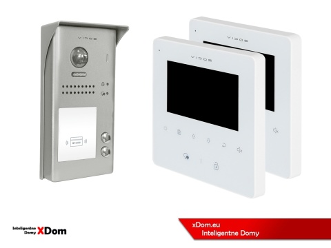 Zestaw Wideodomofon dwurodzinny Vidos z czytnikiem RFID S1102A monitor M1022W