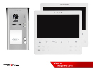 Zestaw Wideodomofon dwurodzinny Vidos z czytnikiem RFID S1102A monitor M1023W2