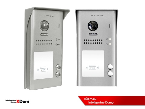 Zestaw Wideodomofon dwurodzinny Vidos z czytnikiem RFID S1102A monitor M1023W2
