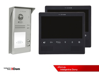 Zestaw Wideodomofon dwurodzinny Vidos z czytnikiem RFID S1102A monitor M1023B2