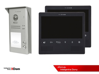 Zestaw Wideodomofon dwurodzinny Vidos z czytnikiem RFID S1102A monitor M1023B2
