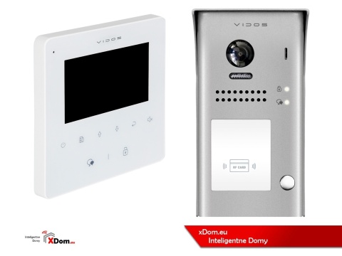 Zestaw Wideodomofon Vidos z czytnikiem RFID S1101A monitor M1022W