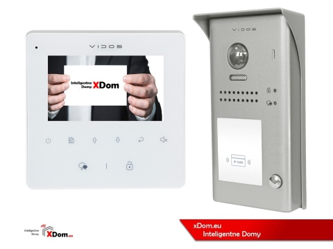 Zestaw Wideodomofon Vidos z czytnikiem RFID S1101A monitor M1022W