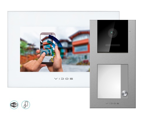 Zestaw wideodomofonowy Vidos czytnik RFID S11-1 monitor M10W-X