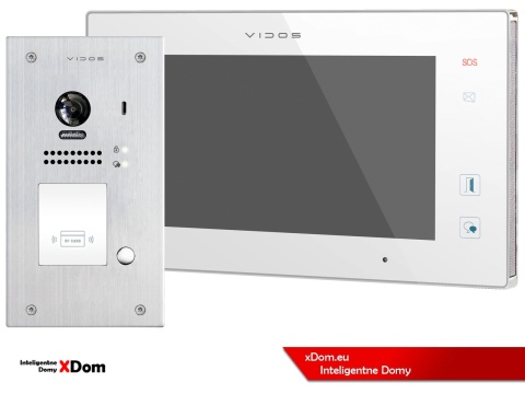 Zestaw Wideodomofon Vidos z czytnikiem RFID S1201A monitor M1021W2