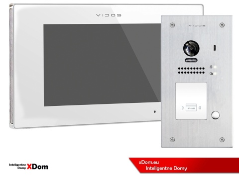 Zestaw Wideodomofon Vidos z czytnikiem RFID S1201A monitor M1021W2