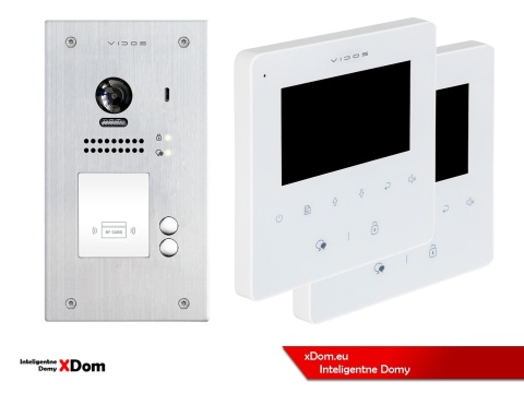 Zestaw Wideodomofon Vidos z czytnikiem RFID S1202A monitor M1022W2