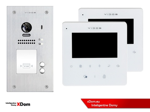 Zestaw Wideodomofon Vidos z czytnikiem RFID S1202A monitor M1022W2