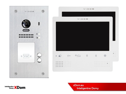 Zestaw Wideodomofon Vidos z czytnikiem RFID S1202A monitor M1023W2