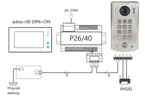 Zestaw Wideodomofon Vidos z szyfratorem S1311D monitor M1023B2