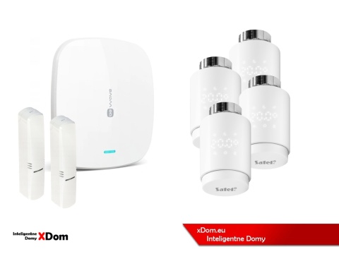 Zestaw SATEL BE WAVE Smart HUB + głowice termostatyczne ART-210 ABAX2 + czujnik temperatury