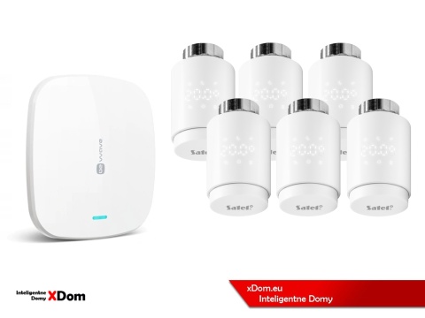 Zestaw SATEL BE WAVE Smart HUB + głowice termostatyczne ART-210 ABAX2 + czujnik temperatury