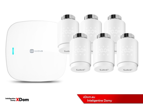 Zestaw SATEL BE WAVE Smart HUB + głowice termostatyczne ART-210 ABAX2 + czujnik temperatury
