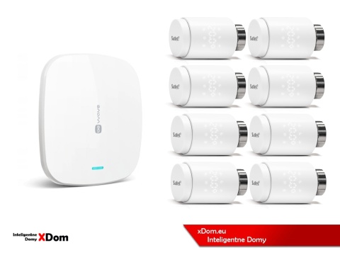 Zestaw SATEL BE WAVE Smart HUB + głowice termostatyczne ART-210 ABAX2 + czujnik temperatury