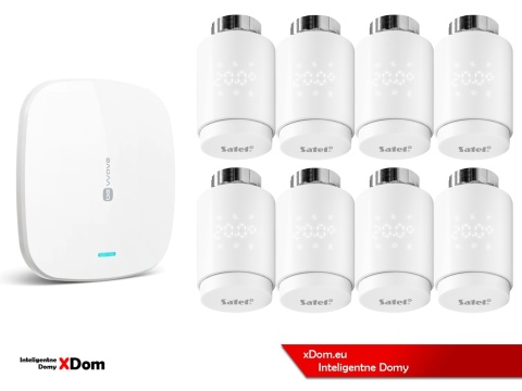 Zestaw SATEL BE WAVE Smart HUB + głowice termostatyczne ART-210 ABAX2 + czujnik temperatury