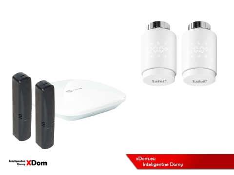 Zestaw SATEL BE WAVE Smart HUB + głowice termostatyczne ART-210BG ABAX2 + czujnik temperatury