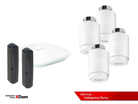 Zestaw SATEL BE WAVE Smart HUB + głowice termostatyczne ART-210BG ABAX2 + czujnik temperatury