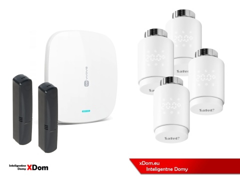 Zestaw SATEL BE WAVE Smart HUB + głowice termostatyczne ART-210BG ABAX2 + czujnik temperatury