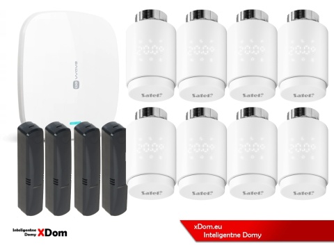 Zestaw SATEL BE WAVE Smart HUB + głowice termostatyczne ART-210BG ABAX2 + czujnik temperatury