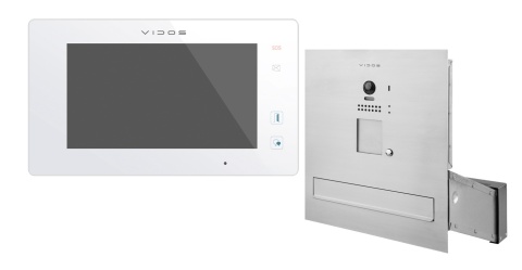 Skrzynka na listy wideodomofon Vidos S1201A-SKM monitor M1021W2