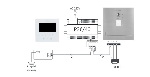 Skrzynka na listy wideodomofon Vidos S1201A-SKM monitor M1022W2