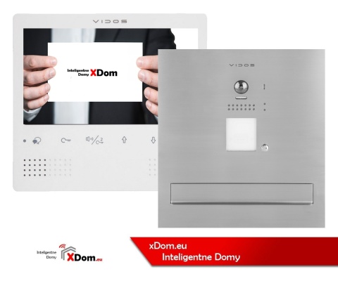 Skrzynka na listy wideodomofon Vidos S1201A-SKM monitor M1023W2