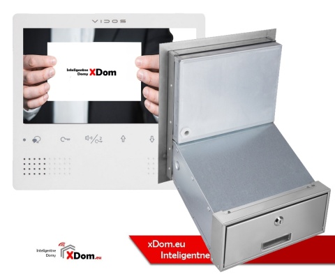 Skrzynka na listy wideodomofon Vidos S1201A-SKM monitor M1023W2