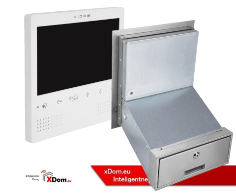 Skrzynka na listy wideodomofon Vidos S1201A-SKM monitor M1023W2