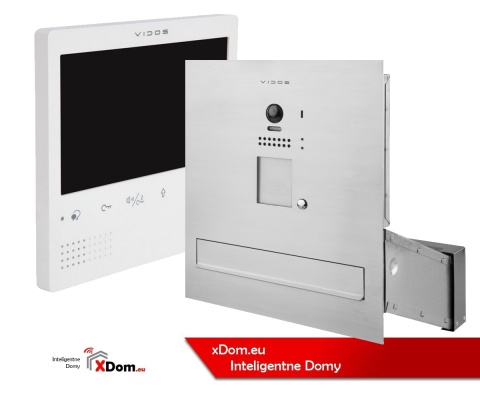 Skrzynka na listy wideodomofon Vidos S1201A-SKM monitor M1023W2