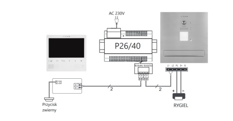 Skrzynka na listy wideodomofon Vidos S1201A-SKM monitor M1023W2