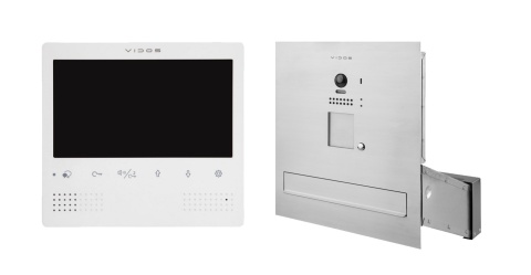 Skrzynka na listy wideodomofon Vidos S1201A-SKM monitor M1023W2