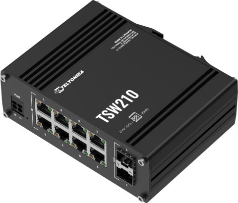 Teltonika TSW210 switch przemysłowy 8xGE 2xSFP PoE+ (TSW210000040) DIN
