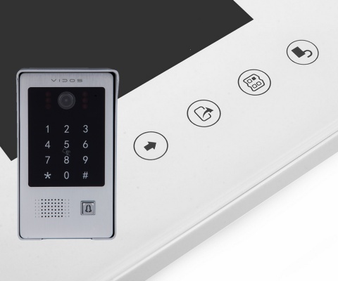 Wideodomofon Vidos z szyfratorem i czytnikiem RFID S20DA i monitorem M670WS2