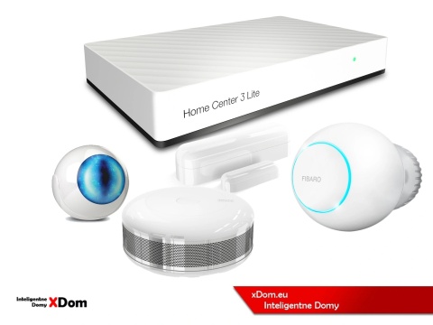 Zestaw smart home Fibaro HC3 Lite + czujniki + termostat + czujnik dymu
