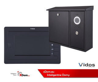 Zestaw jednorodzinny wideodomofonu VIDOS. Skrzynka na listy z wideodomofonem. Monitor 7'' S551-SKN_M323B