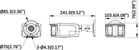 Kamera IP Hikvision DS-2CD2T43G2P-LISU/SL(180°)