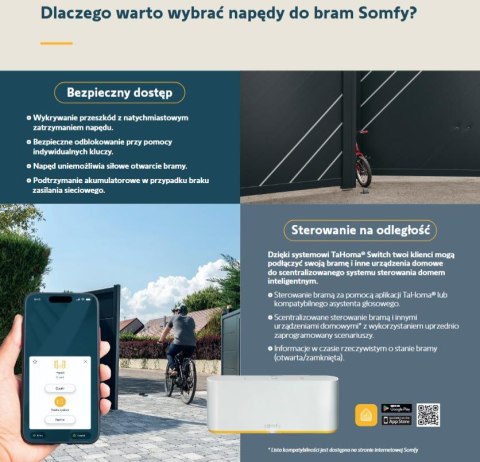 Zestaw Somfy Ixengo L 3S+ IO Standard Pack do 8m bram dwuskrzydłowych