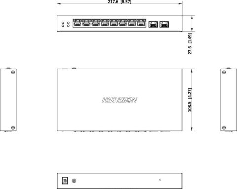 Switch Hikvision DS-3E1510P-EI/M-8P2F