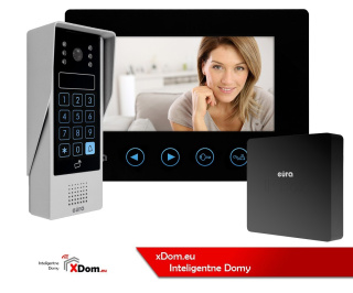 WIDEODOMOFON WiFi ''EURA'' VDP-10A3 ''JUPITER'' CZARNY kolor 7'' panel dotykowy szyfrator czytnik zbliżeniowy