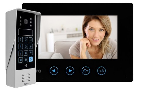 Zestaw Wideodomofonu Eura stacja bramowa z szyfratorem monitor 7'' kolor czarny VDA-80A3_VDA-06A3 CZARNY