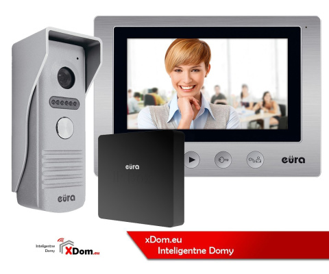 Zestaw Wideodomofonu WiFi Eura stacja bramowa, monitor 7'' kolor biały VDA-13A3_VDA-20A3